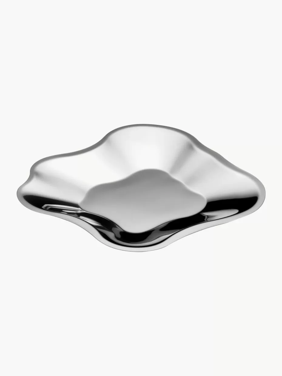 Dekoschalen-iittala Deko-Schale Alvar Aalto aus Edelstahl Silberfarben