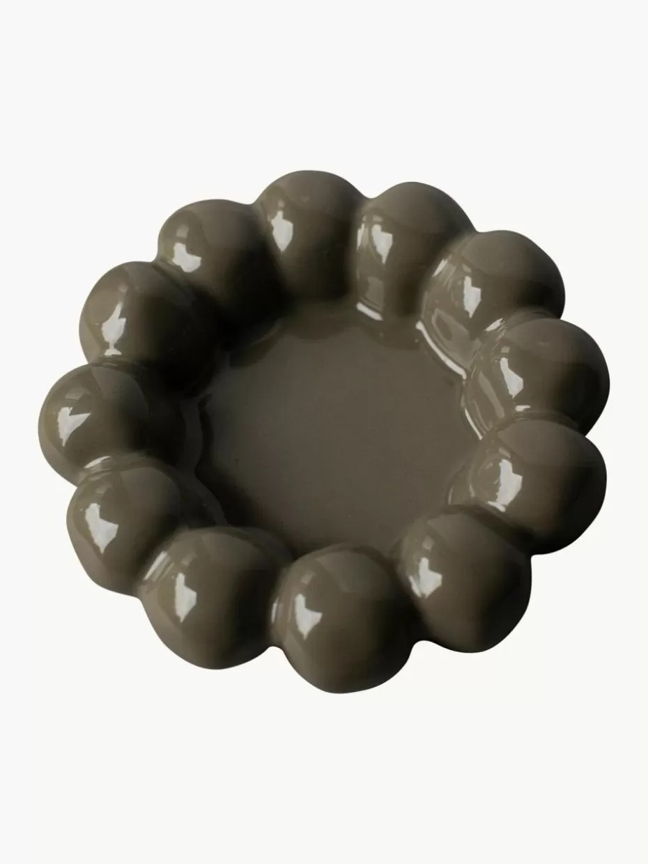 Weihnachtliche Deko-Objekte | Nordic Celebrations-DBKD Deko-Tablett Mole aus Keramik Taupe, glänzend