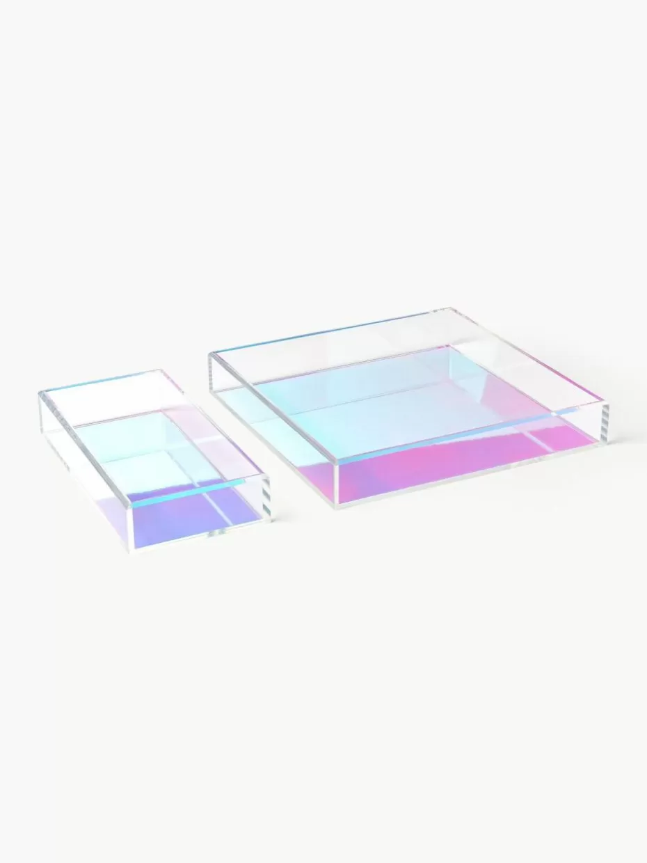 Dekotabletts-Westwing Collection Deko-Tabletts Yuki, 2er-Set Bunt