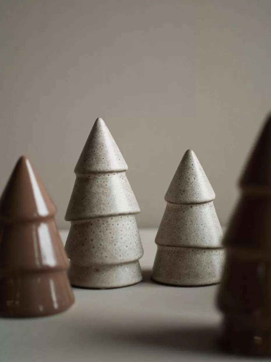 Weihnachtliche Deko-Objekte | Nordic Celebrations-DBKD Deko-Weihnachtsbaum Mole aus Keramik Hellbeige, gesprenkelt