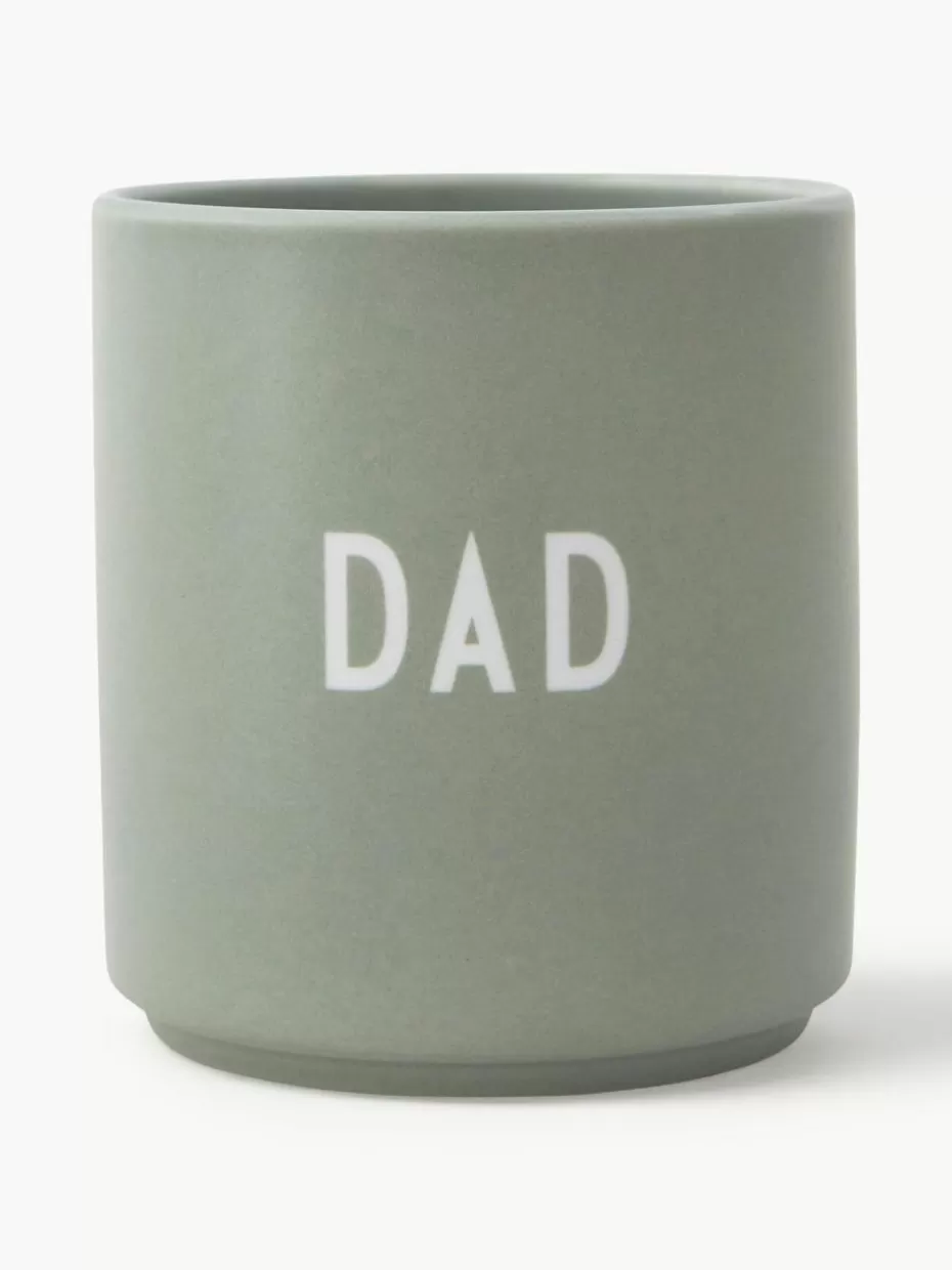 Tassen | Geschirrserien-Design Letters Design Becher Favourite DAD/LOVE mit Schriftzug auf Vorder- & Rückseite Greige (Dad)