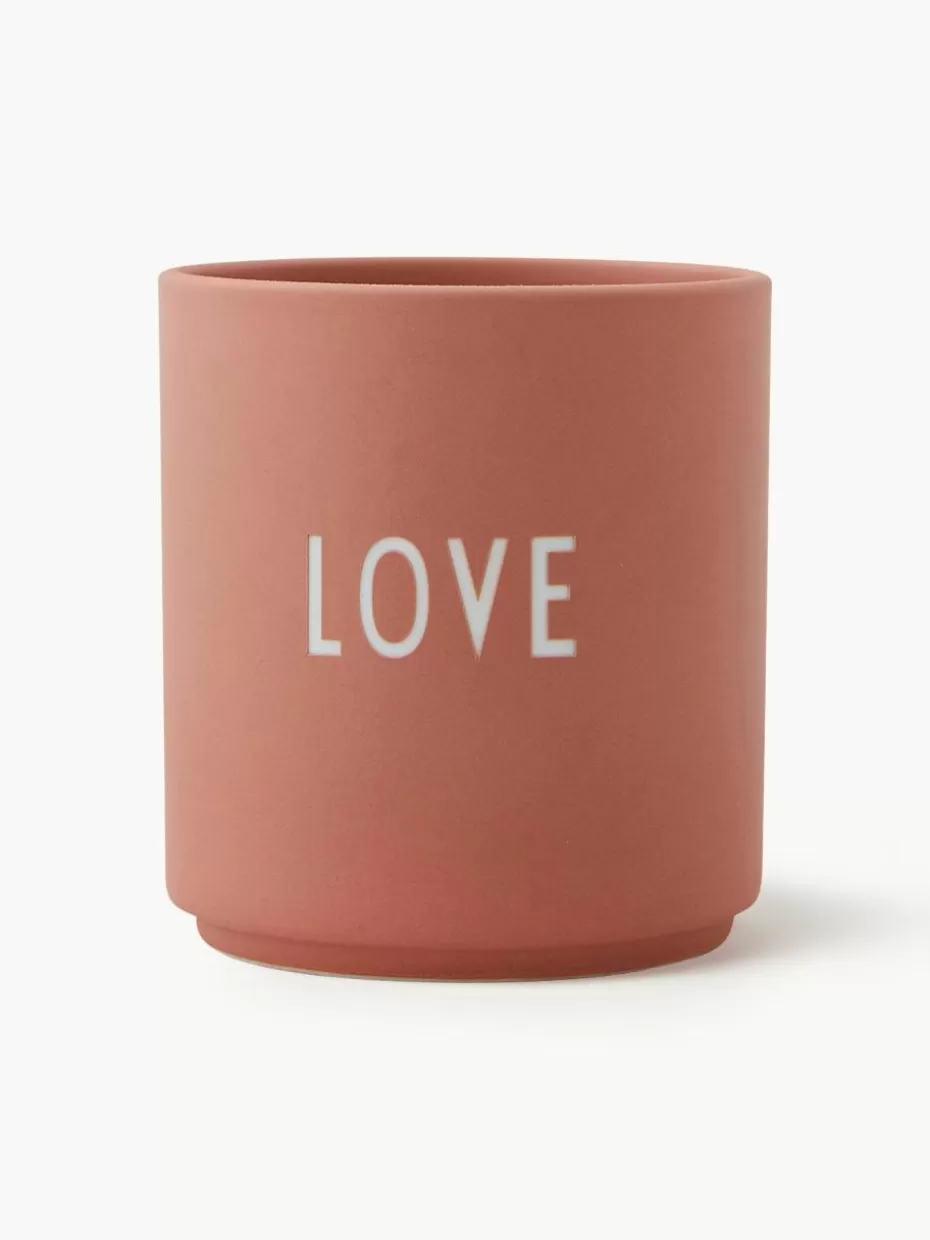 Tassen | Geschirrserien-Design Letters Design Becher Favourite LOVE mit Schriftzug Korallrot (Love)