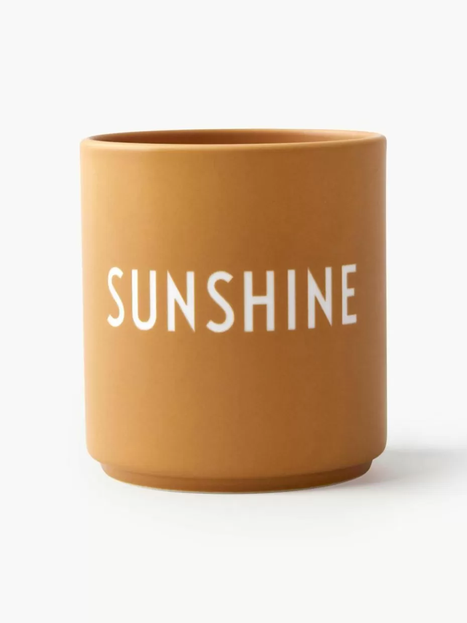 Tassen | Geschirrserien-Design Letters Design Becher Favourite SUNSHINE mit Schriftzug Ocker (Sunshine)