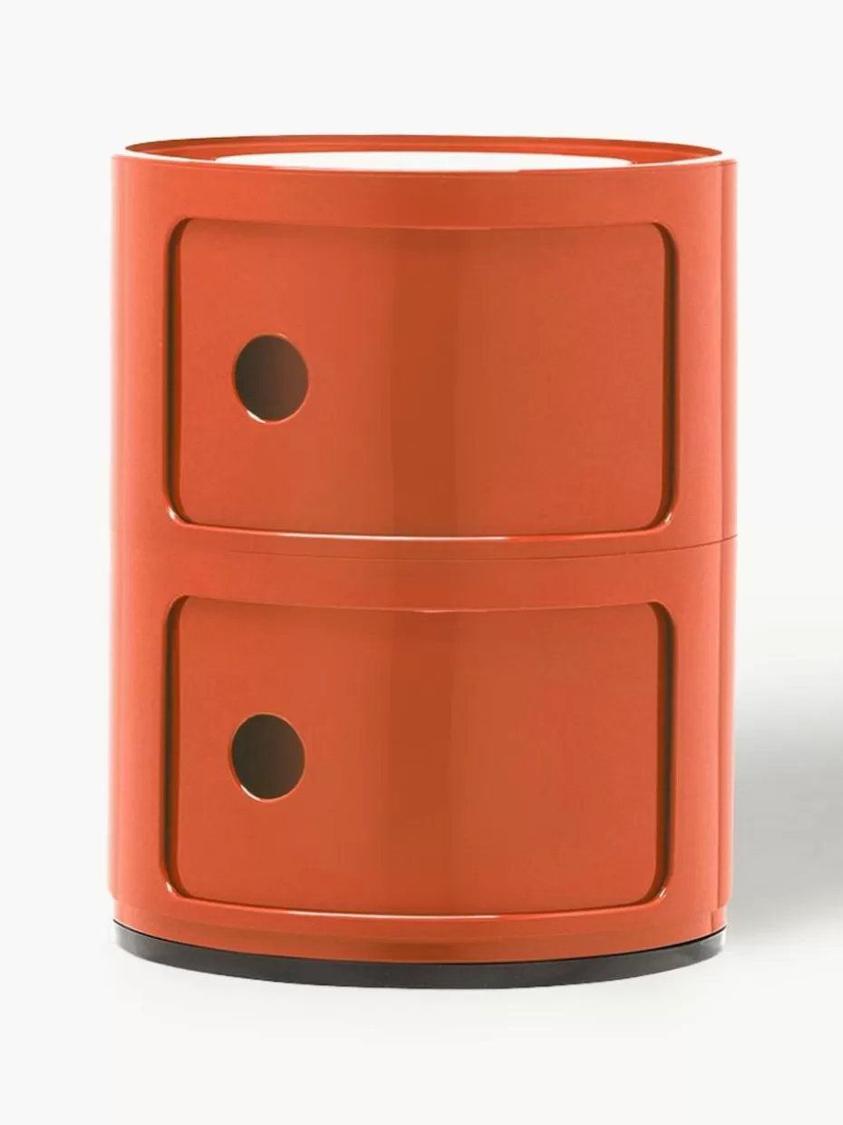 Beistelltische-Kartell Design Container Componibili, 2 Elemente Orange, glänzend