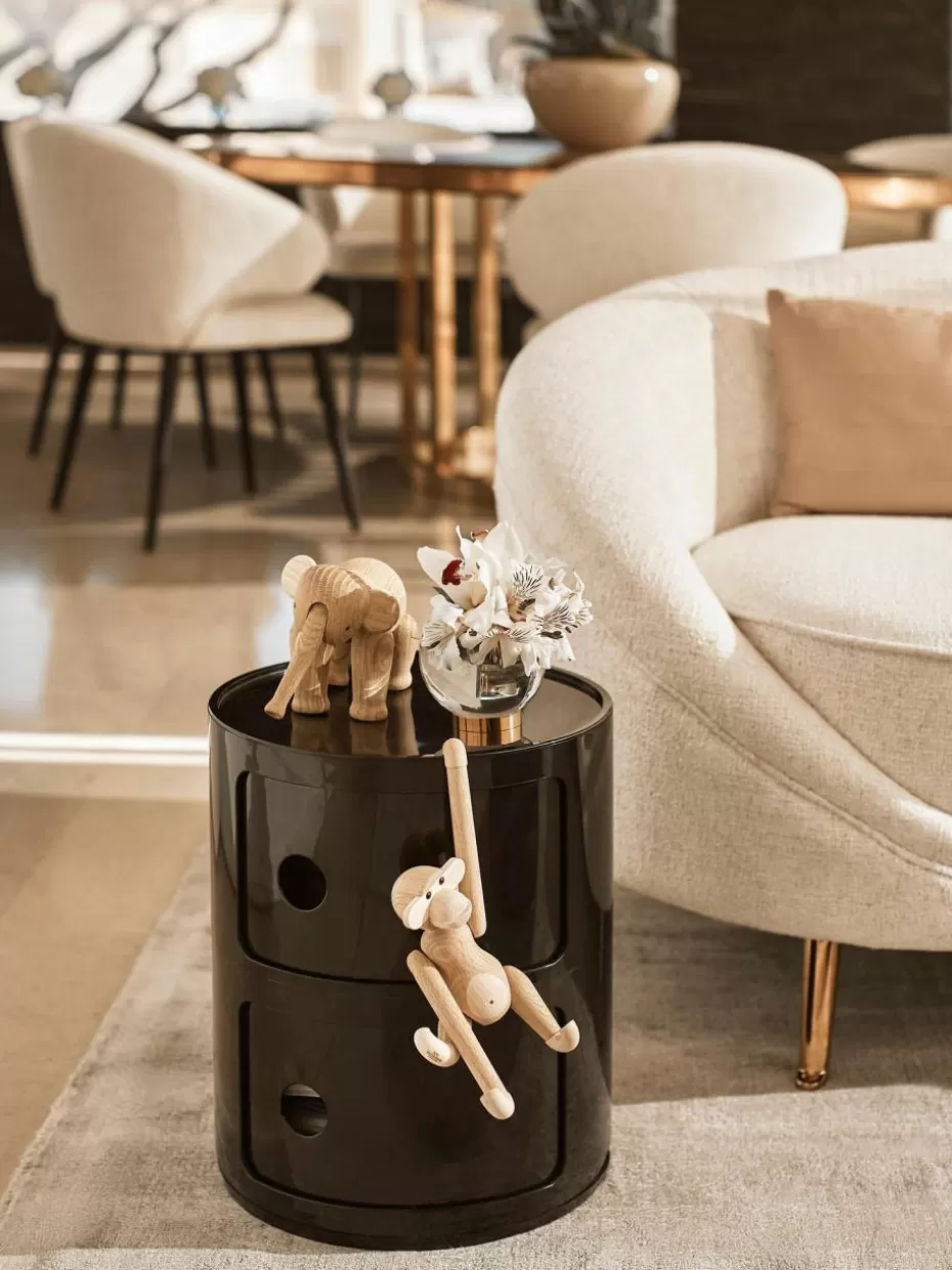 Schreibtisch Container | Nachttische-Kartell Design Container Componibili, 2 Elemente Schwarz, glänzend
