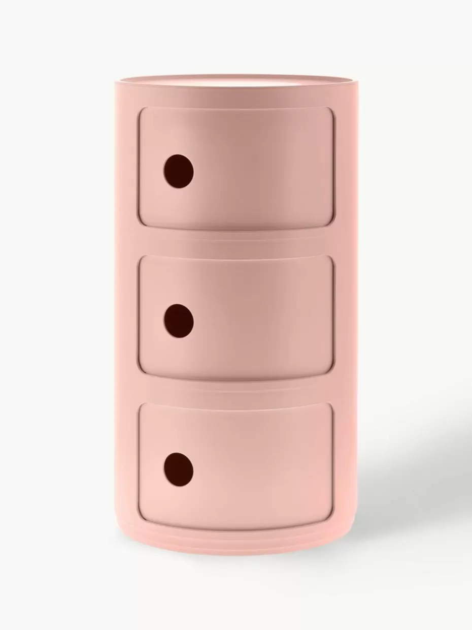 Schreibtisch Container | Nachttische-Kartell Design Container Componibili Bio, 3 Elemente Altrosa, matt