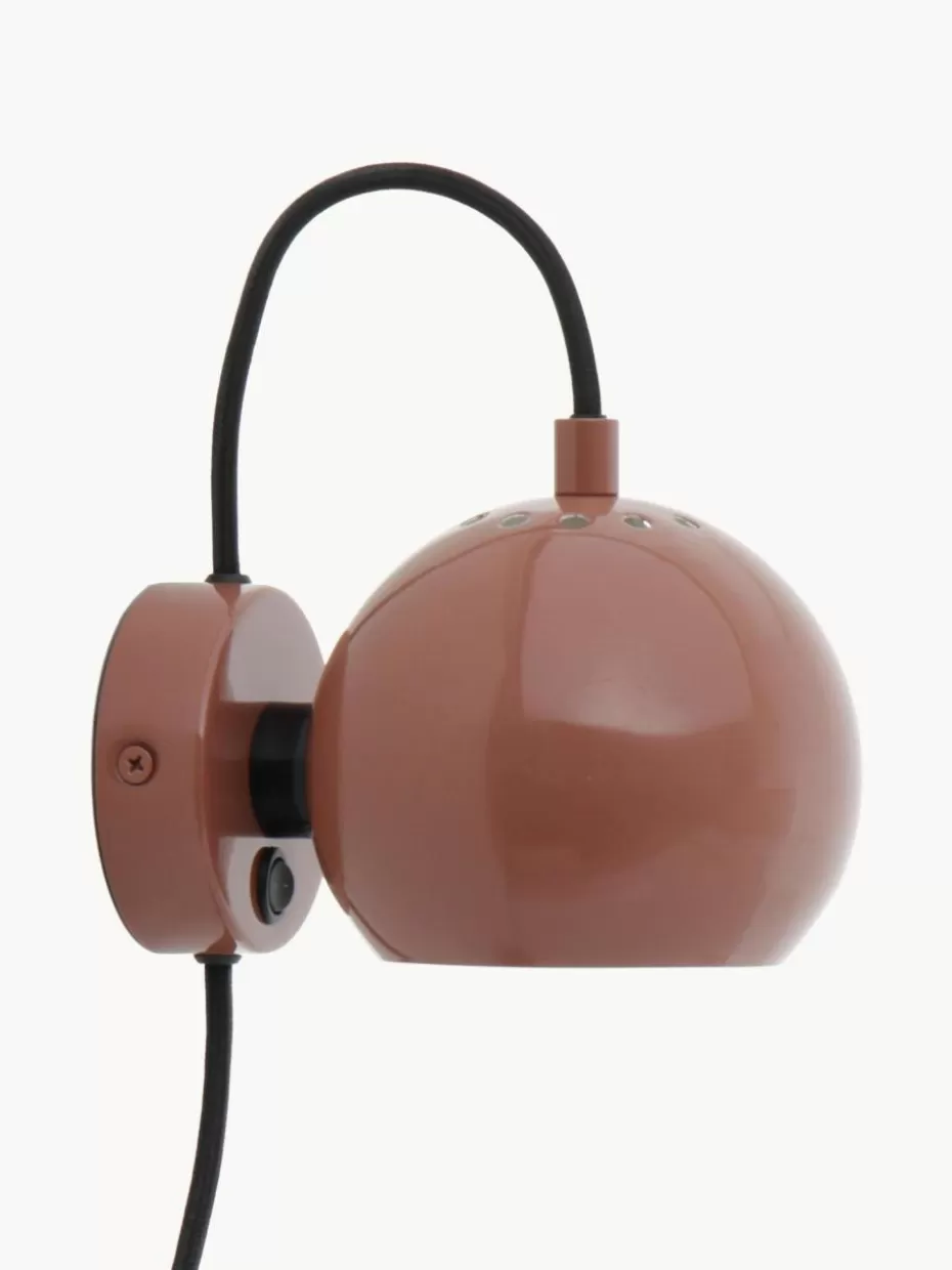 Wandstrahler-Frandsen Design Kugel-Wandleuchte Ball Rostrot