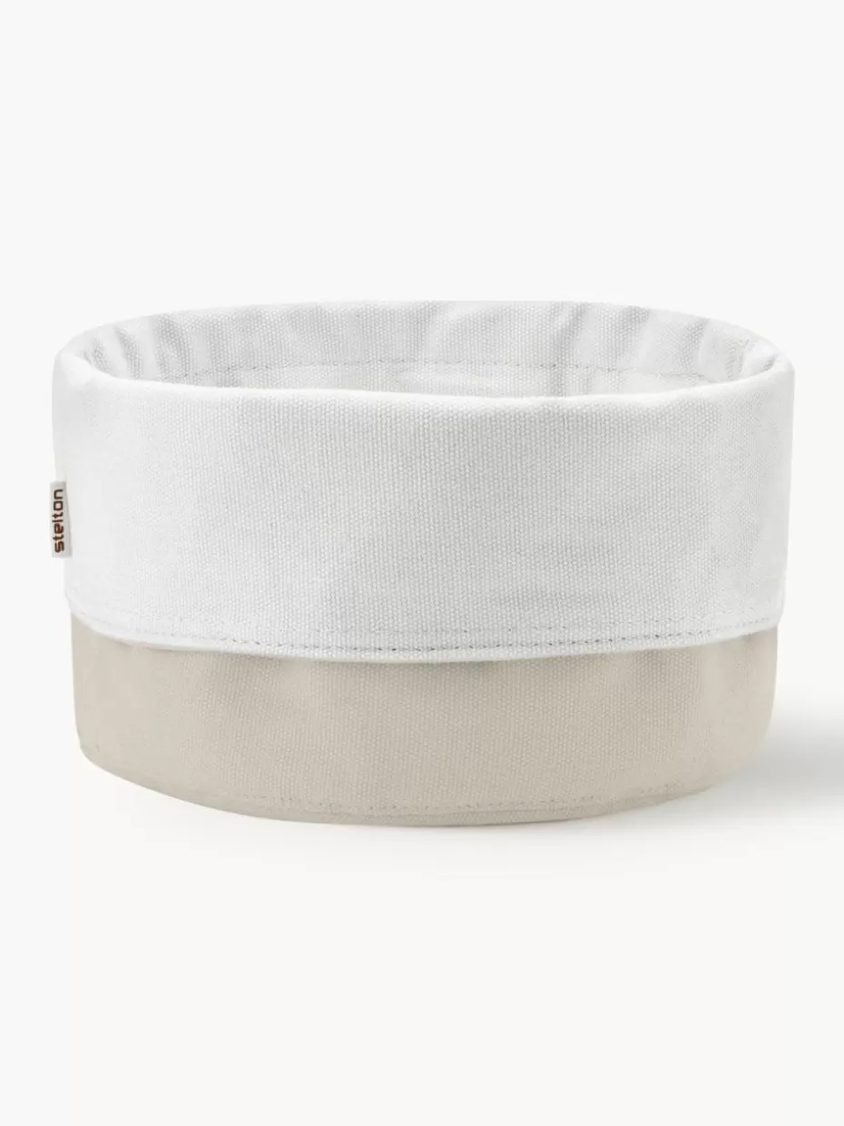 Küchenaufbewahrung-Stelton Designer Brotkorb Helga Duo Weiß, Hellbeige