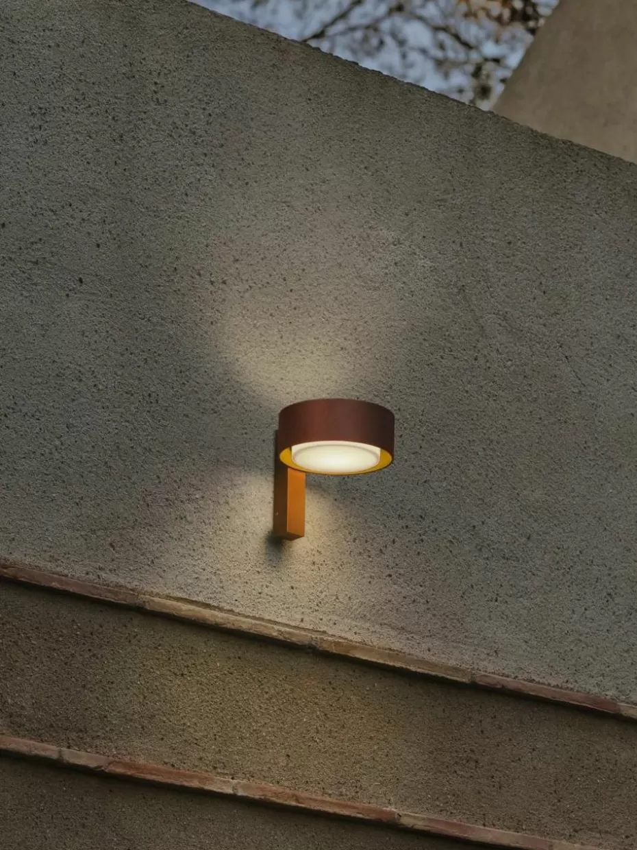 Außenwandleuchten-Marset Dimmbare LED-Außenwandleuchte Plaff-On!, mundgeblasen Weiß, Terrakotta