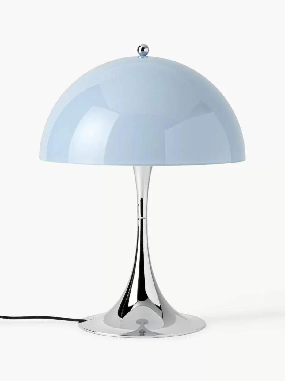 Led-Tischleuchten-Louis Poulsen Dimmbare LED-Tischlampe Panthella mit Timerfunktion, H 34 cm Acrylglas Hellblau, Silberfarben