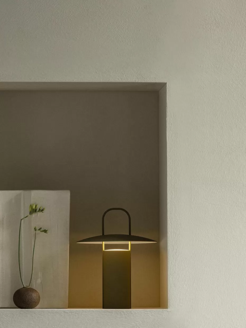 Outdoor Tischlampen | Led-Tischleuchten-Audo Copenhagen Dimmbare LED-Tischlampe Ray mit USB-Anschluss Olivgrün