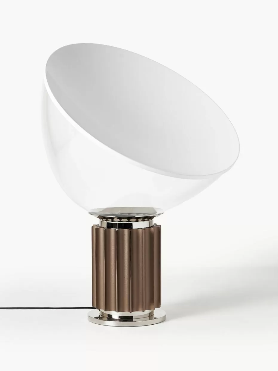 Led-Tischleuchten-Flos Dimmbare LED-Tischlampe Taccia Small, mundgeblasen Dunkelbraun