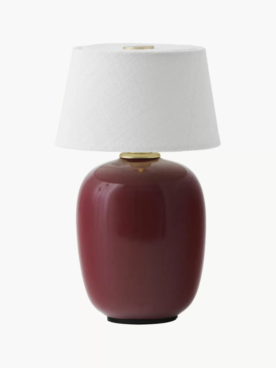 Kabellose Tischlampen-Audo Copenhagen Dimmbare Tischlampe Torso mit USB-Anschluss Weiß, Weinrot