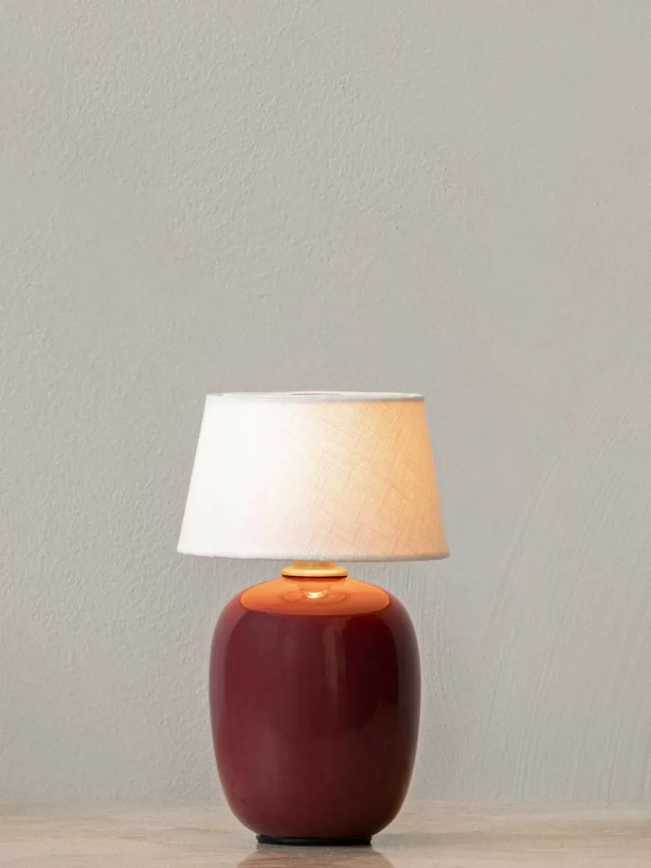 Kabellose Tischlampen-Audo Copenhagen Dimmbare Tischlampe Torso mit USB-Anschluss Weiß, Weinrot