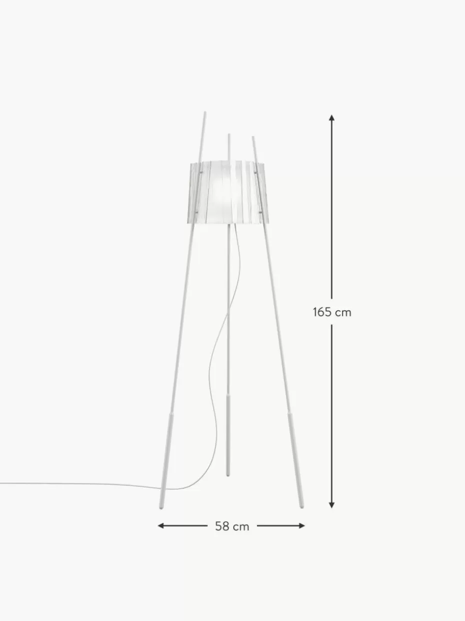Tripod Stehlampen-kdln Dimmbare Tripod Stehlampe Tyla, mundgeblasen Weiß