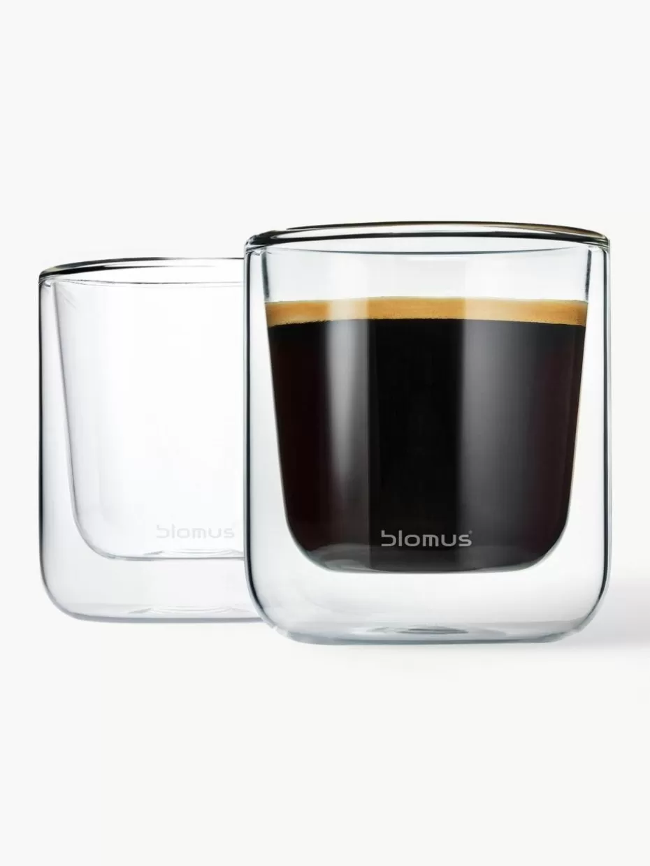 Tassen-Blomus Doppelwandige Glas-Becher Nero, 2 Stück
