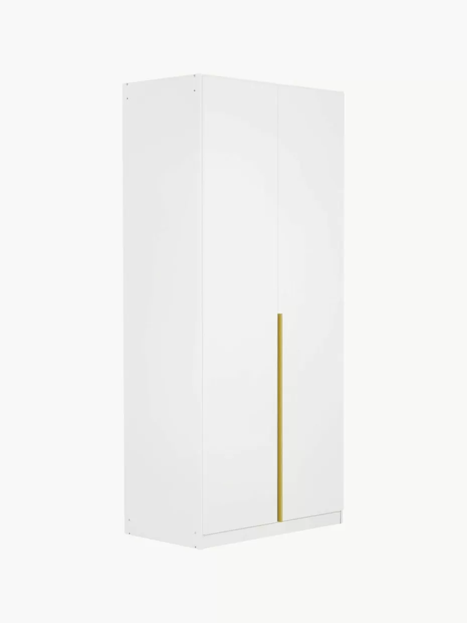 Kleiderschränke-Westwing Drehtürenschrank Mia, 2-türig Weiß, Goldfarben