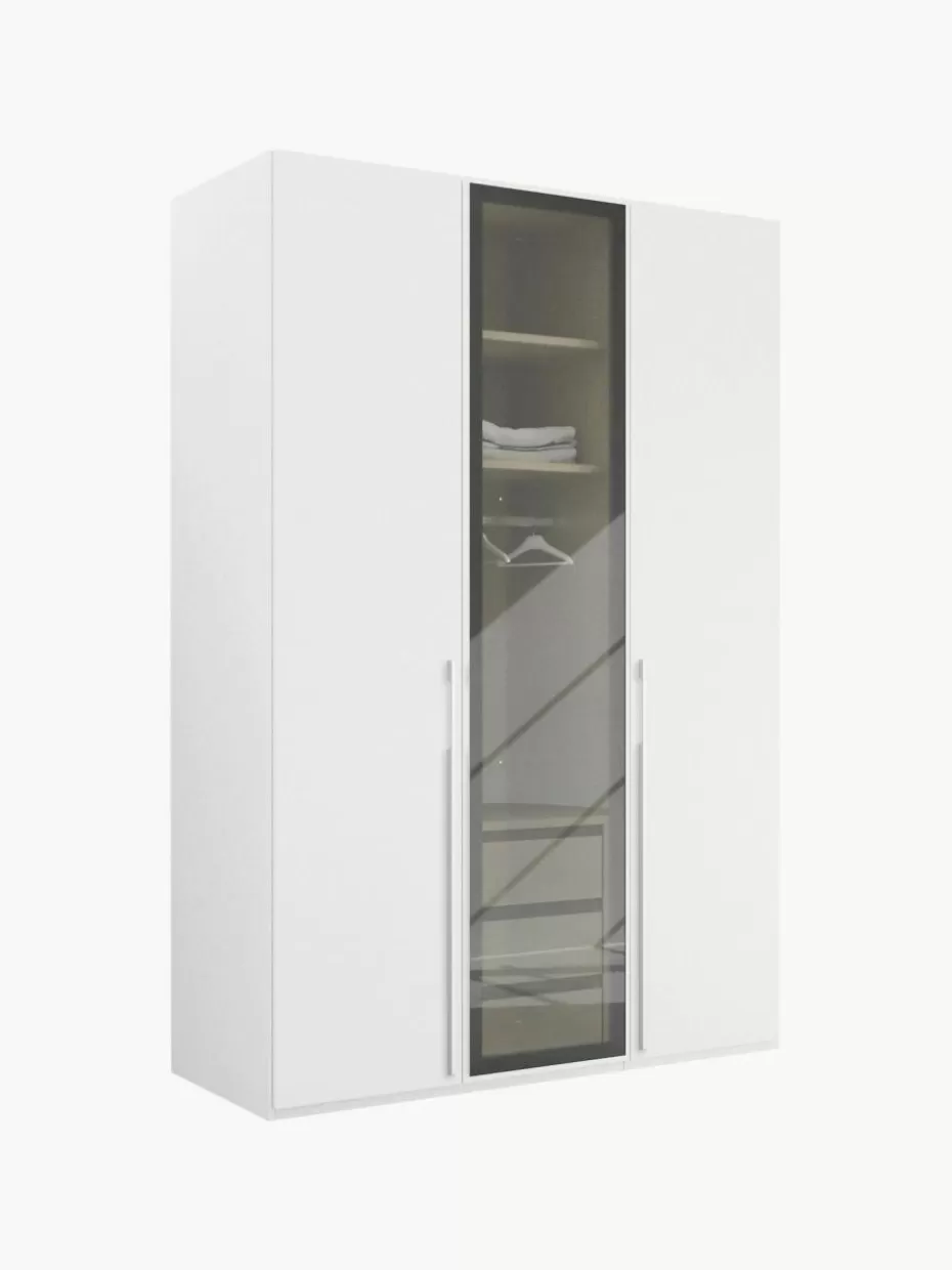 Kleiderschränke-Westwing Drehtürenschrank Skat Shine mit beleuchteten Glastüren Weiß