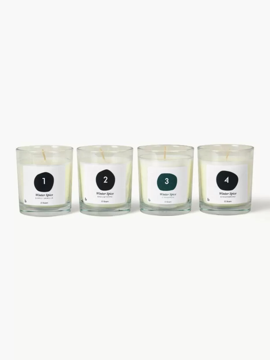 Weihnachtskerzen & Kerzenhalter | Adventsdeko-Broste Copenhagen Duftkerzen Advent (Vanille, Basilikum & Thymian, Zimt, Lebkuchen), 4er-Set