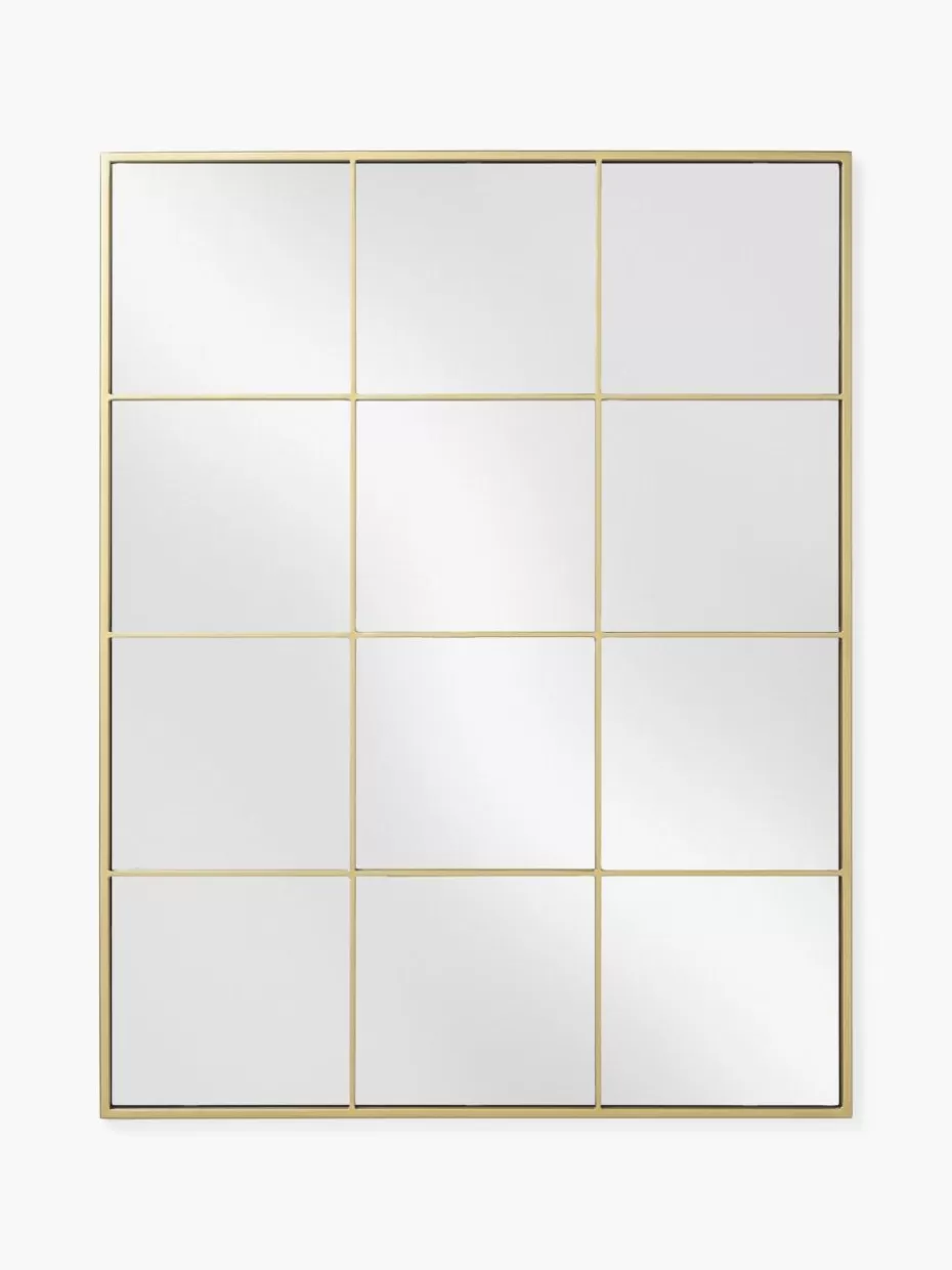 Dekospiegel | Wandspiegel-Westwing Collection Eckiger Wandspiegel Clarita in Fensteroptik Goldfarben