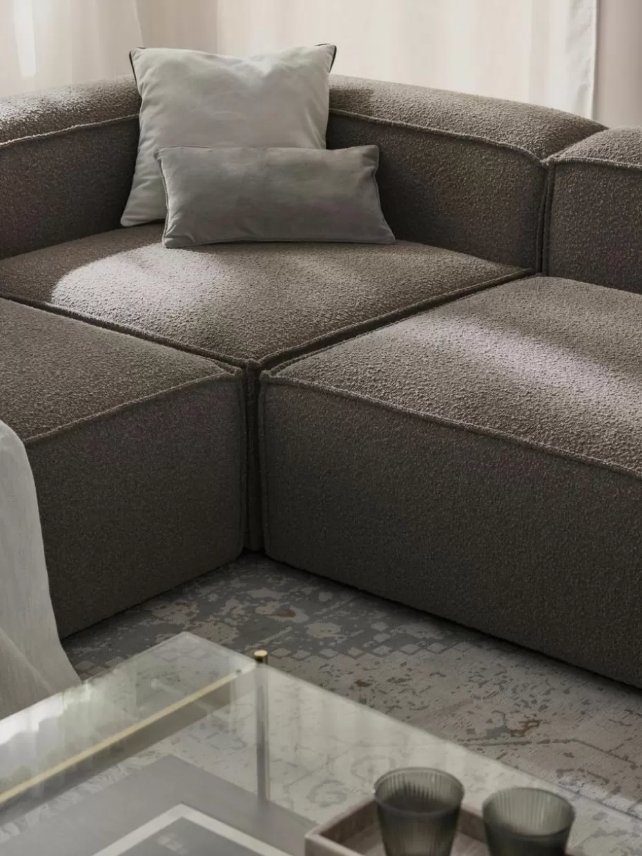 Sofas | Sofaserien-Westwing Collection Eckmodul Lennon aus Bouclé Bouclé Greige