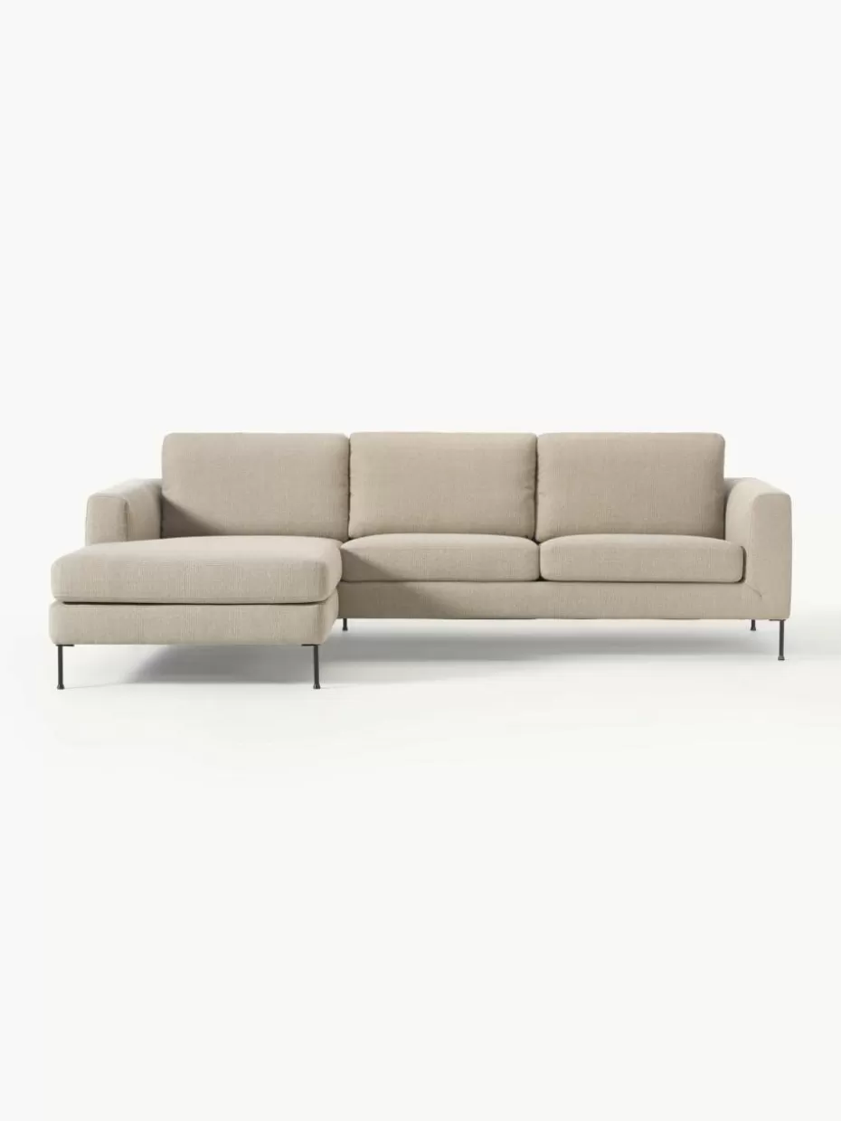 Sofas | Sofaserien-Westwing Collection Ecksofa Cucita (3-Sitzer) Webstoff Beige
