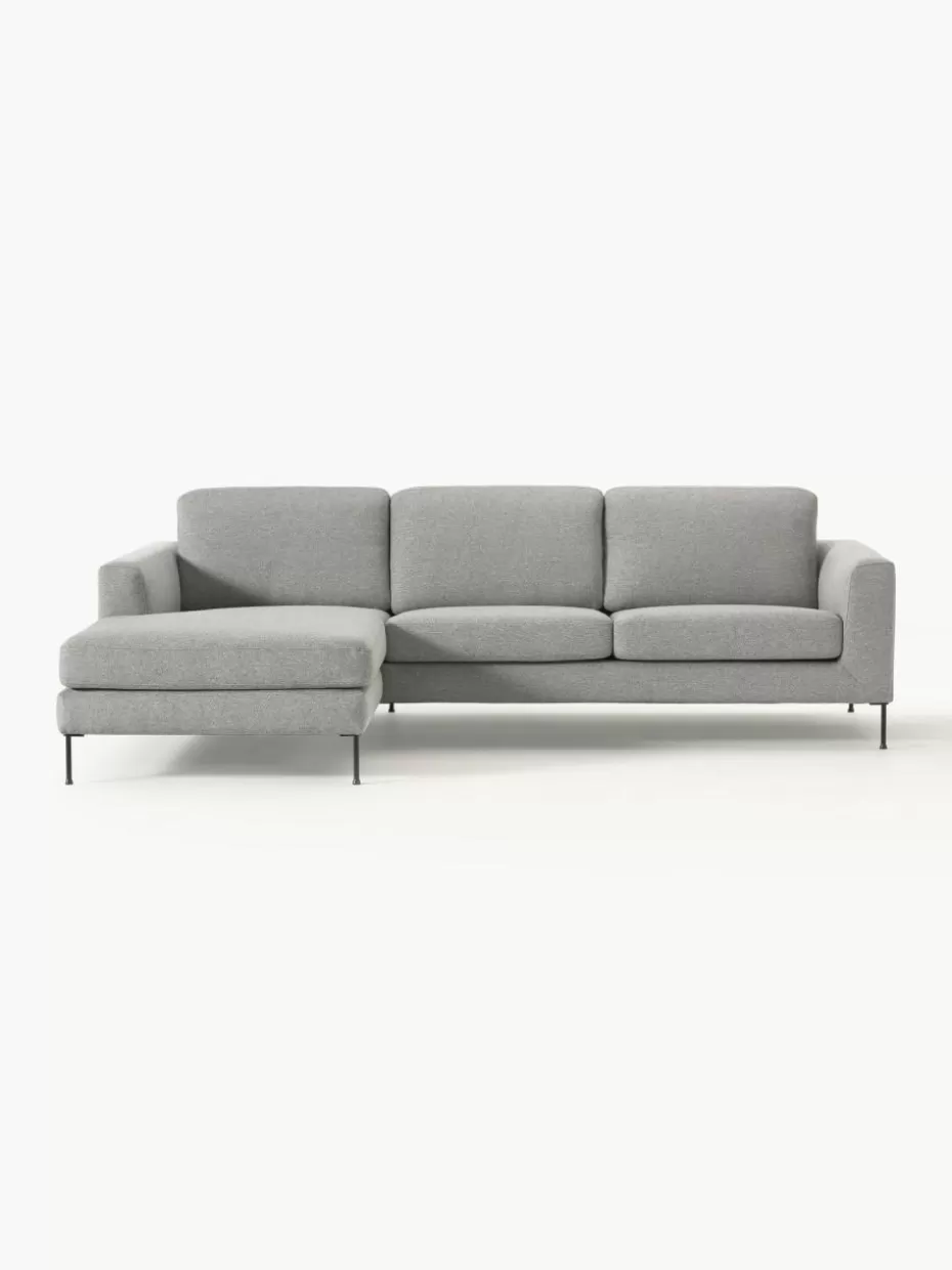 Sofas | Sofaserien-Westwing Collection Ecksofa Cucita (3-Sitzer) Webstoff Grau