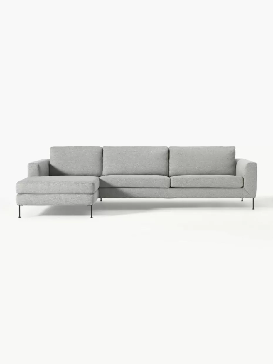 Sofas | Sofaserien-Westwing Collection Ecksofa Cucita (4-Sitzer) Webstoff Grau