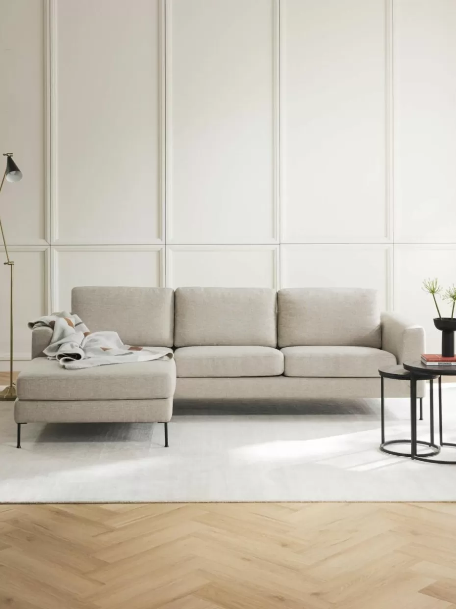 Sofas | Sofaserien-Westwing Collection Ecksofa Cucita (3-Sitzer) Webstoff Hellbeige