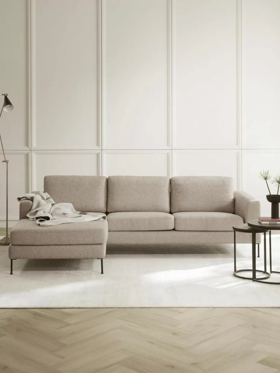 Sofas | Sofaserien-Westwing Collection Ecksofa Cucita (3-Sitzer) Webstoff Beige