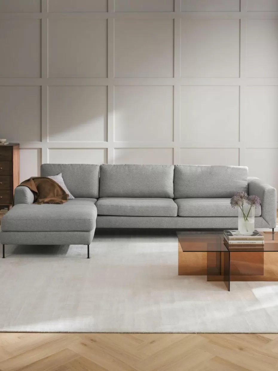 Sofas | Sofaserien-Westwing Collection Ecksofa Cucita (4-Sitzer) Webstoff Grau