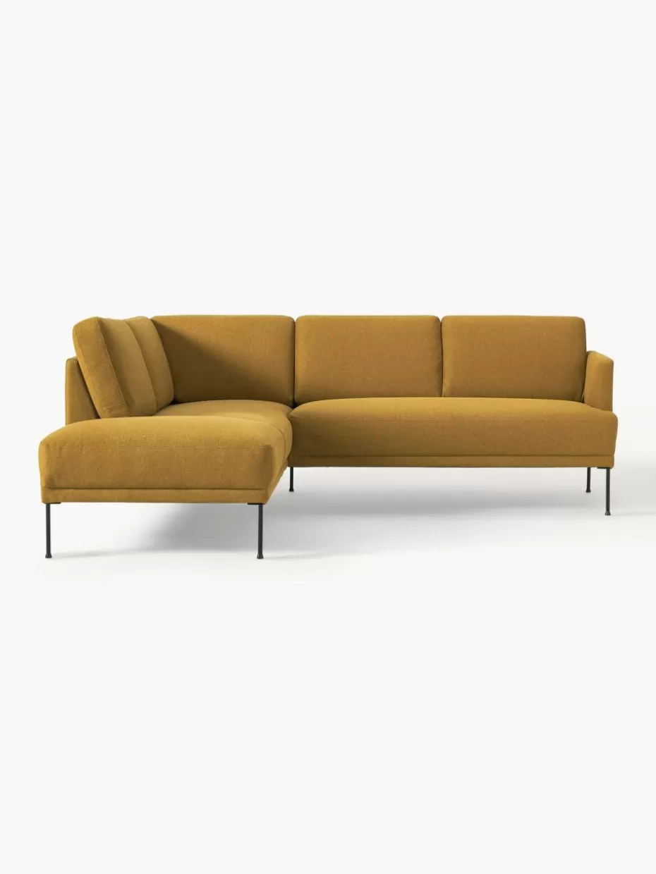 Sofas | Sofaserien-Westwing Collection Ecksofa Fluente Webstoff Ocker