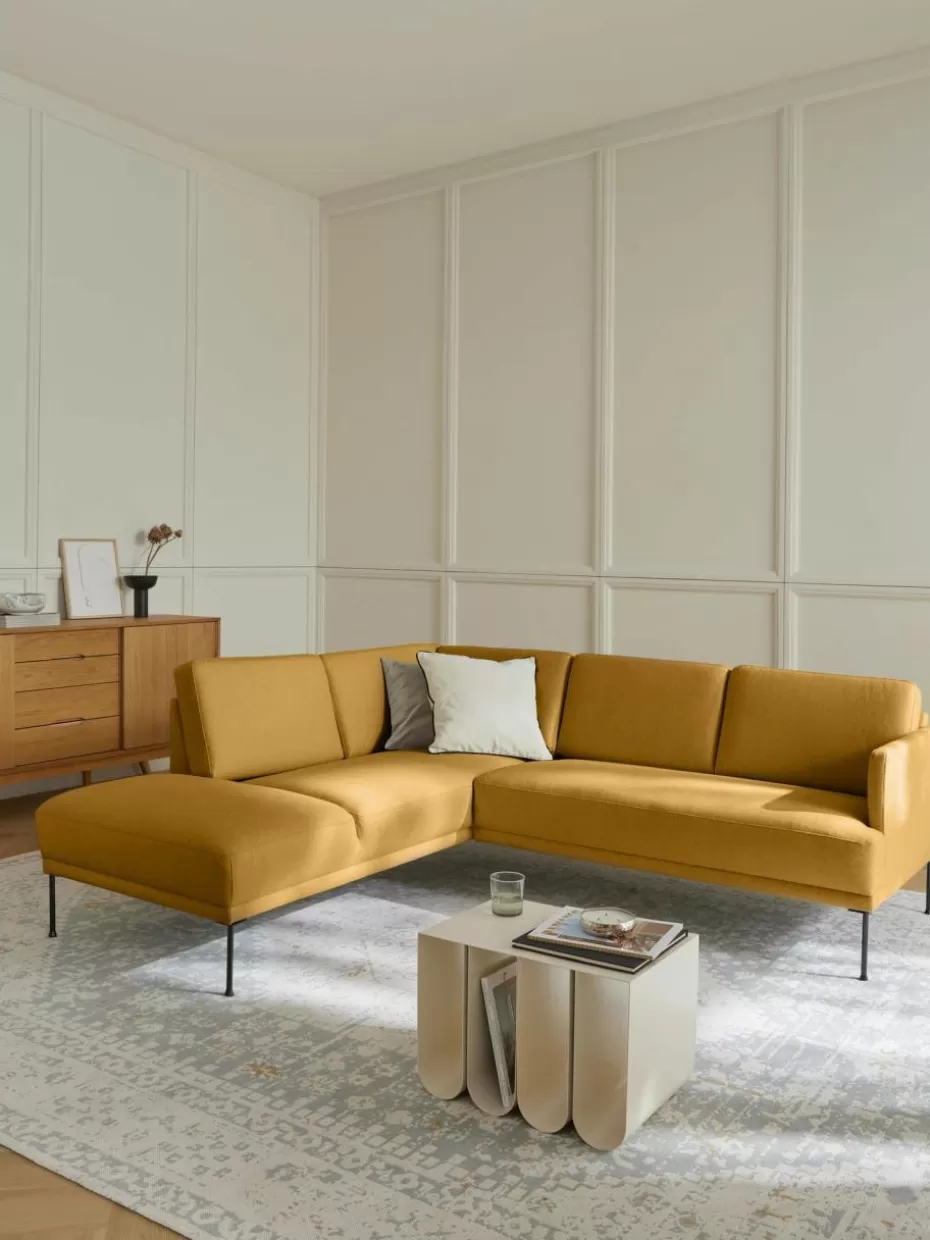 Sofas | Sofaserien-Westwing Collection Ecksofa Fluente Webstoff Ocker
