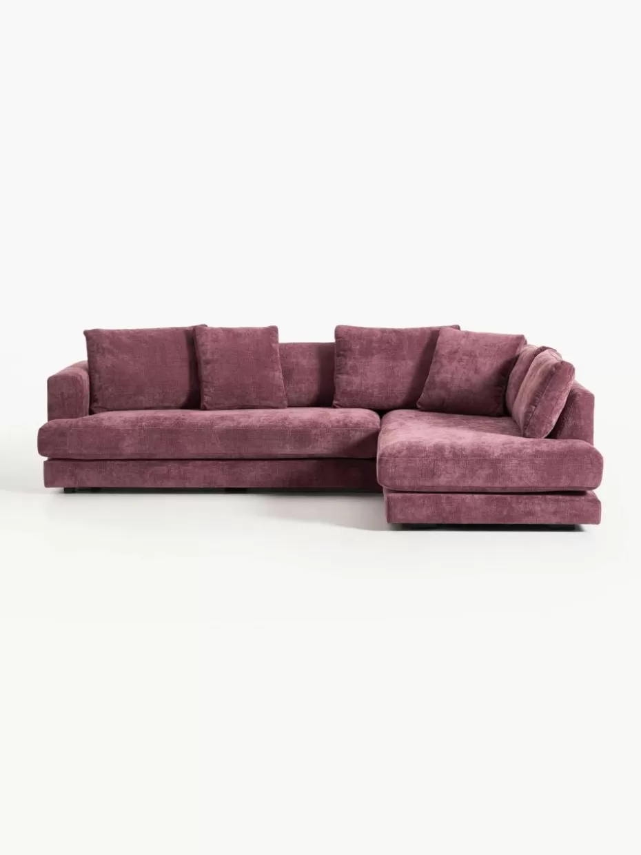 Sofas | Sofaserien-Westwing Collection Ecksofa Tribeca Webstoff Aubergine