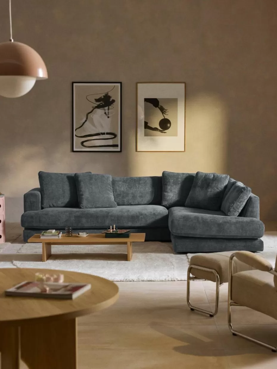 Sofas | Sofaserien-Westwing Collection Ecksofa Tribeca Webstoff Graublau