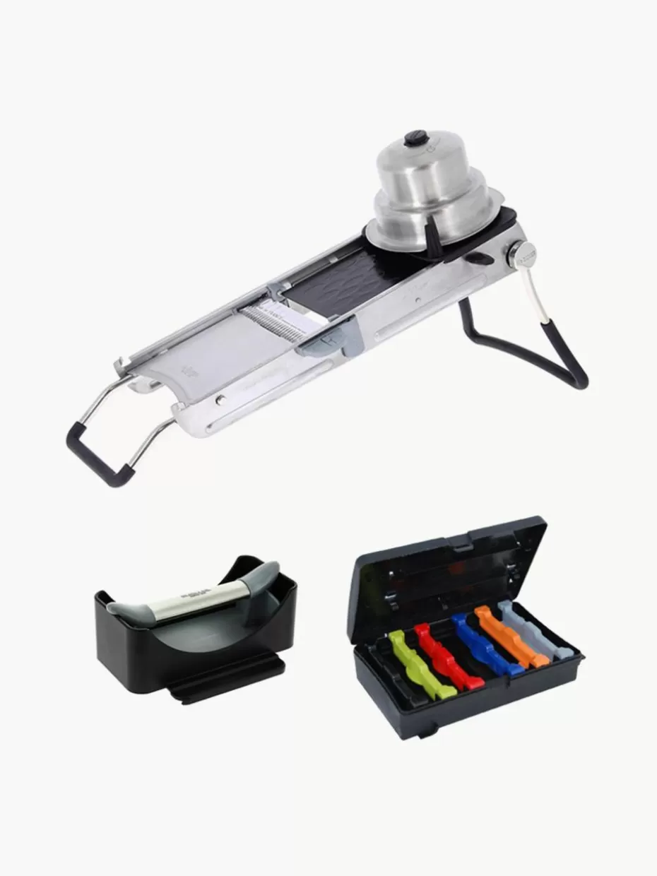 Küchenhelfer-De Buyer Edelstahl-Juliennehobel Mandoline mit Rotationskontrollsystem