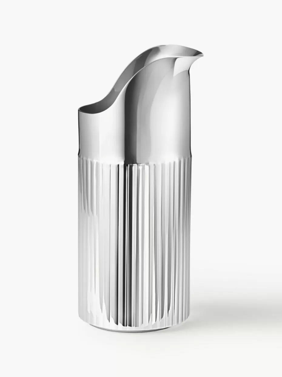 Kannen & Karaffen-Georg Jensen Edelstahl-Milchkännchen Bernadotte mit Rillenstruktur, 280 ml