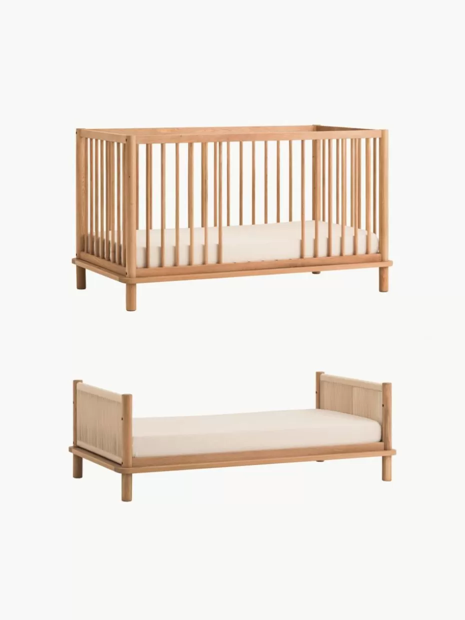 Babybetten-Nobodinoz Eichenholz-Babybett Latitude mit Erweiterung zum Kinderbett, 70 x 140 cm