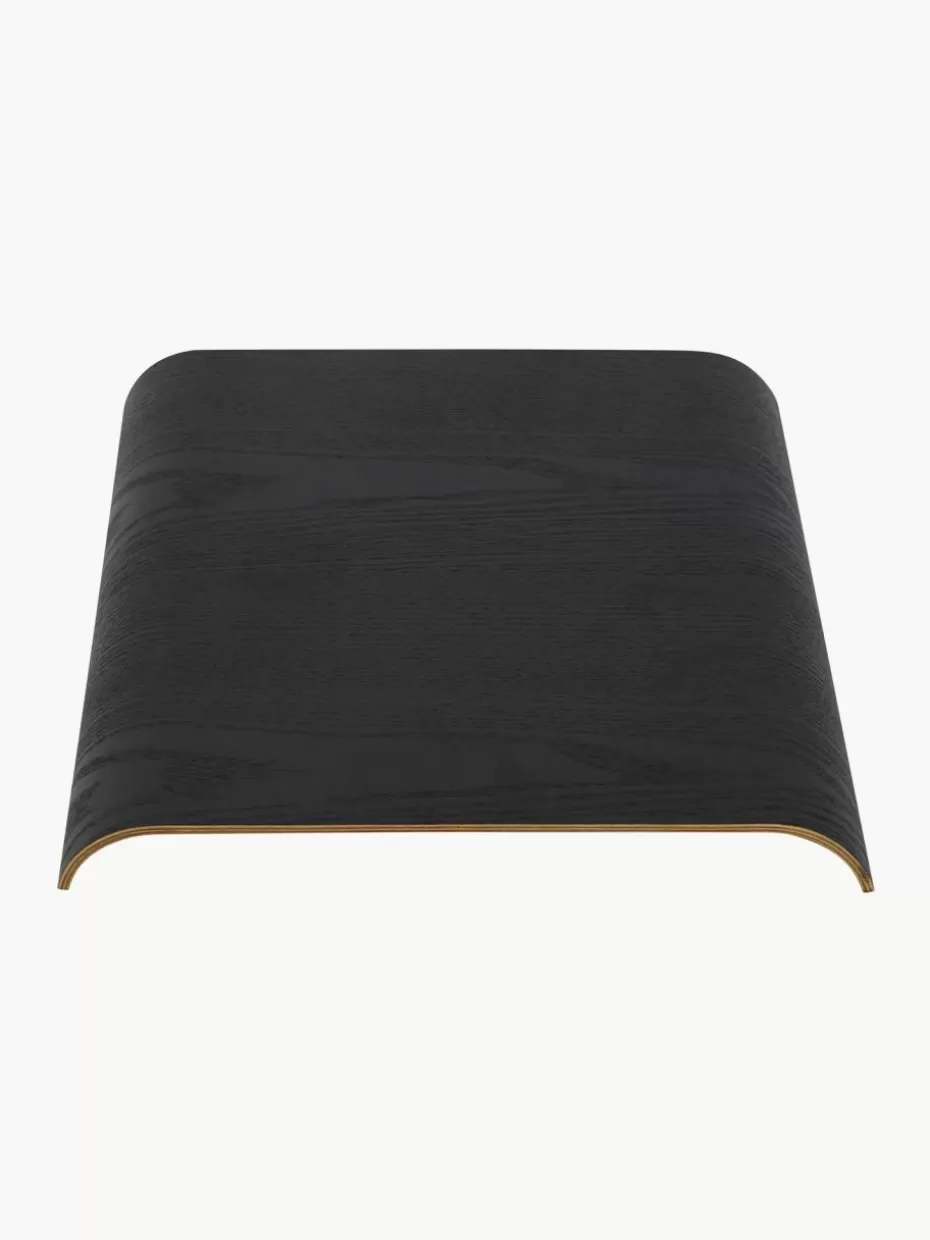 Hocker | Beistelltische-Aytm Eichenholz-Platte Curva für Hocker Eichenholz, anthrazit lackiert