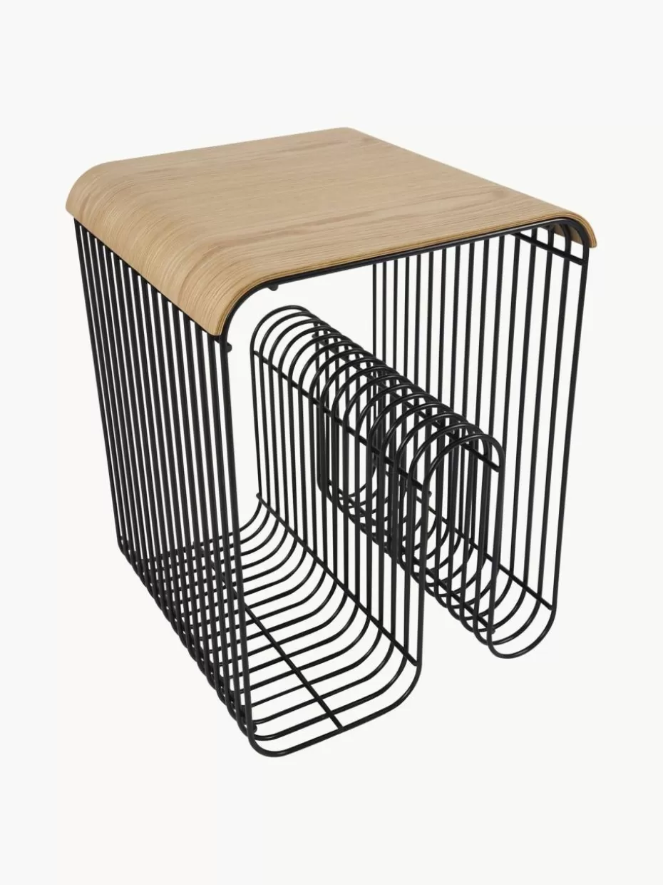 Beistelltische | Hocker-Aytm -Platte Curva für Hocker Eichenholz