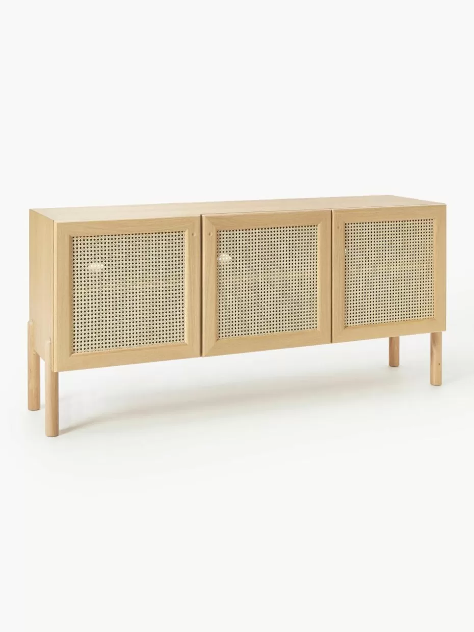 Kommoden & Sideboards | Kommoden & Sideboards-Westwing Collection Eichenholz-Sideboard Jolie mit Wiener Geflecht