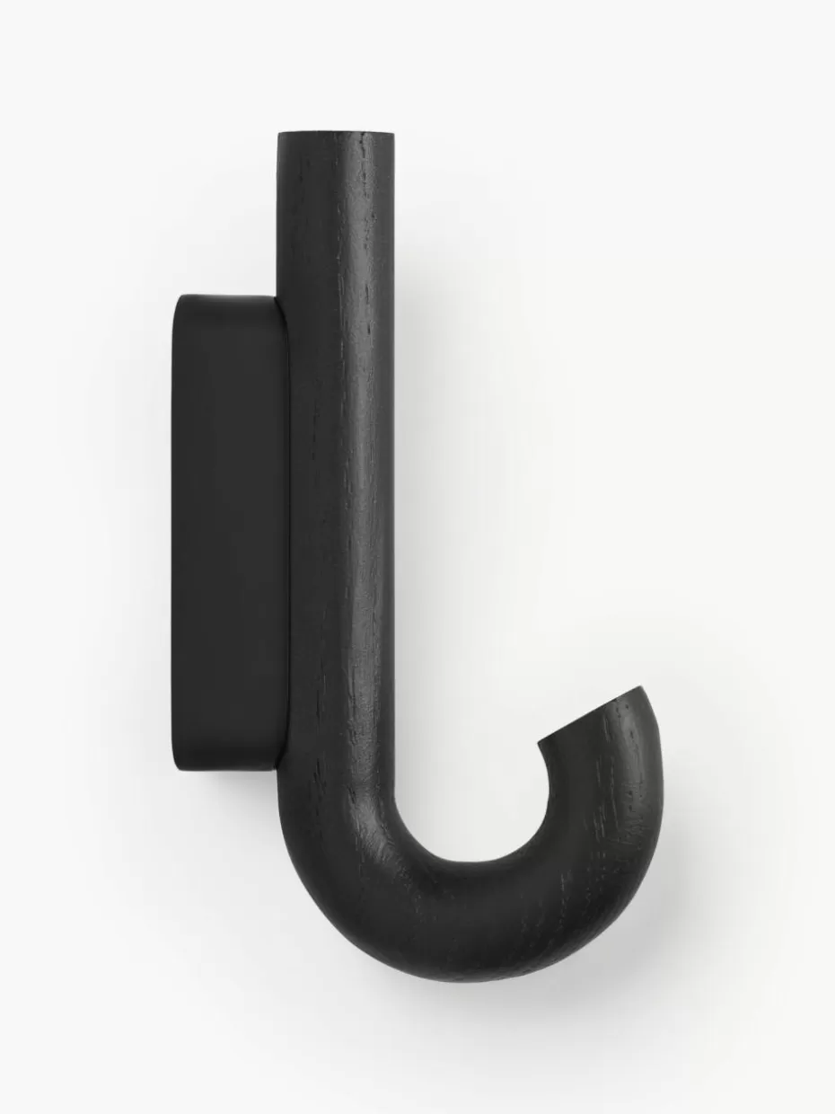 Garderoben-Gejst Eichenholz-Wandhaken Umbrella, in verschiedenen Größen Schwarz