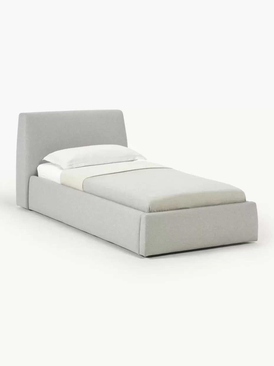 Betten-Westwing Collection Einzelbett Cloud Webstoff Hellgrau