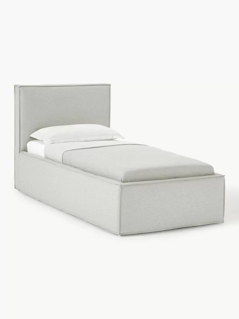 Betten-Westwing Collection Einzelbett Dream mit Stauraum Webstoff Hellgrau