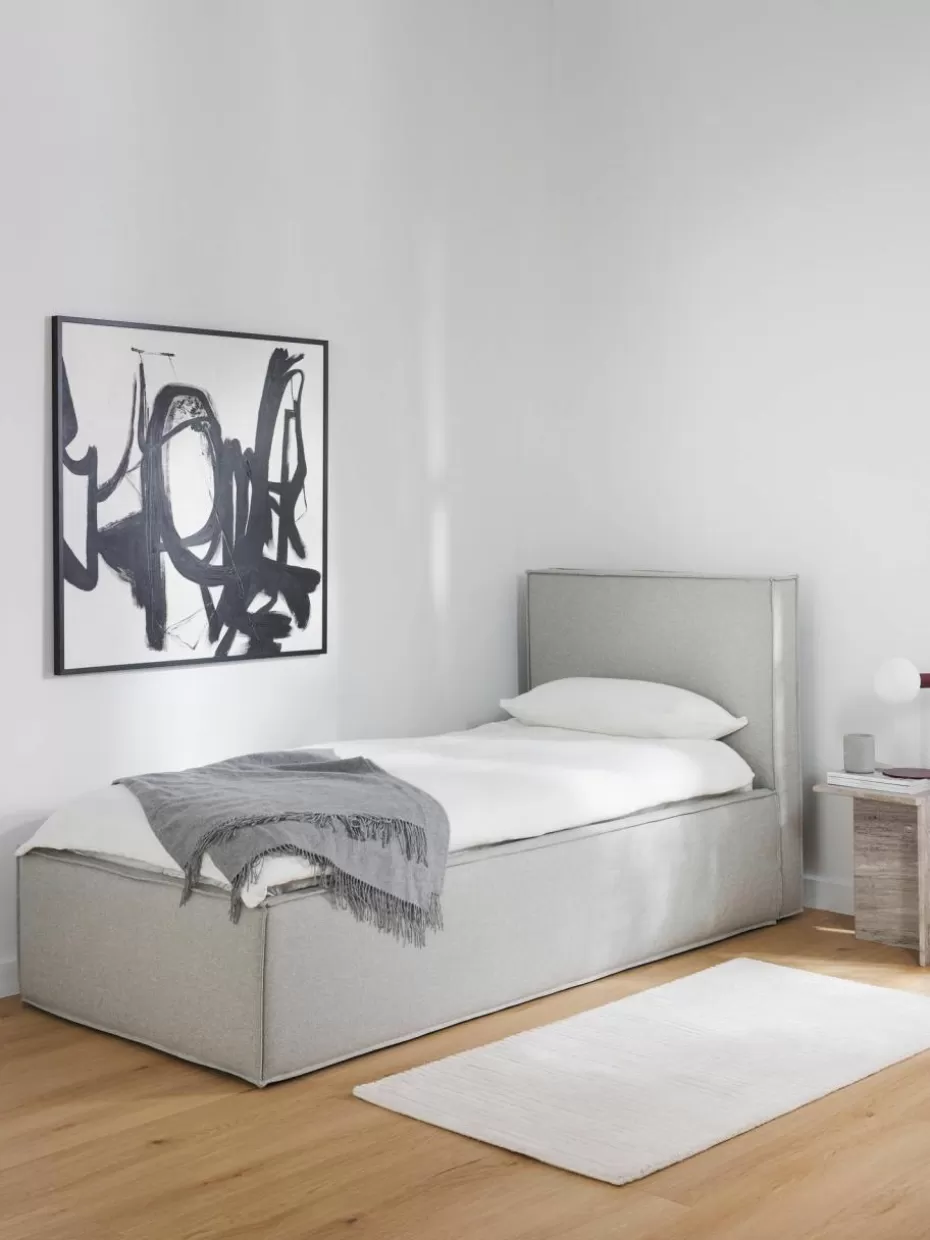 Betten-Westwing Collection Einzelbett Dream mit Stauraum Webstoff Hellgrau