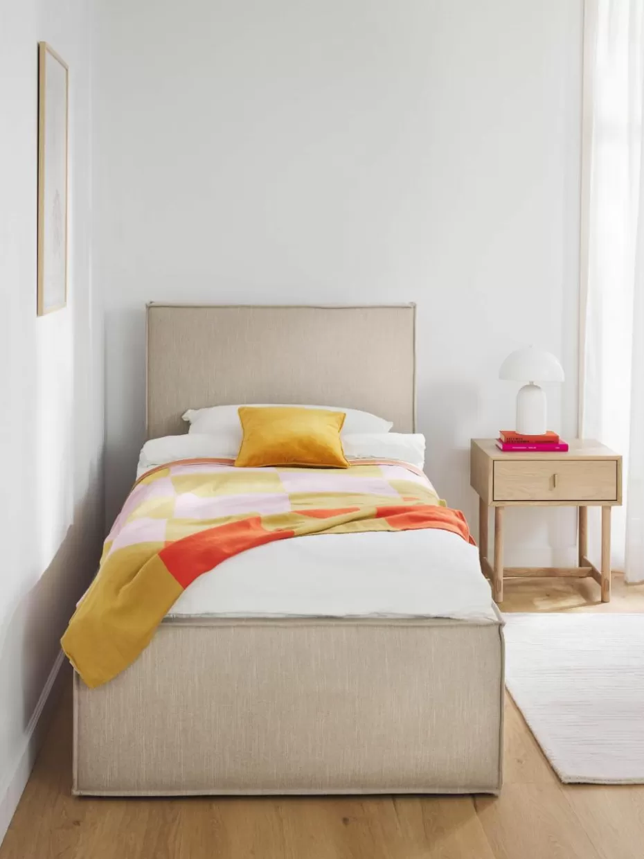 Betten-Westwing Collection Einzelbett Dream mit Stauraum Webstoff Beige