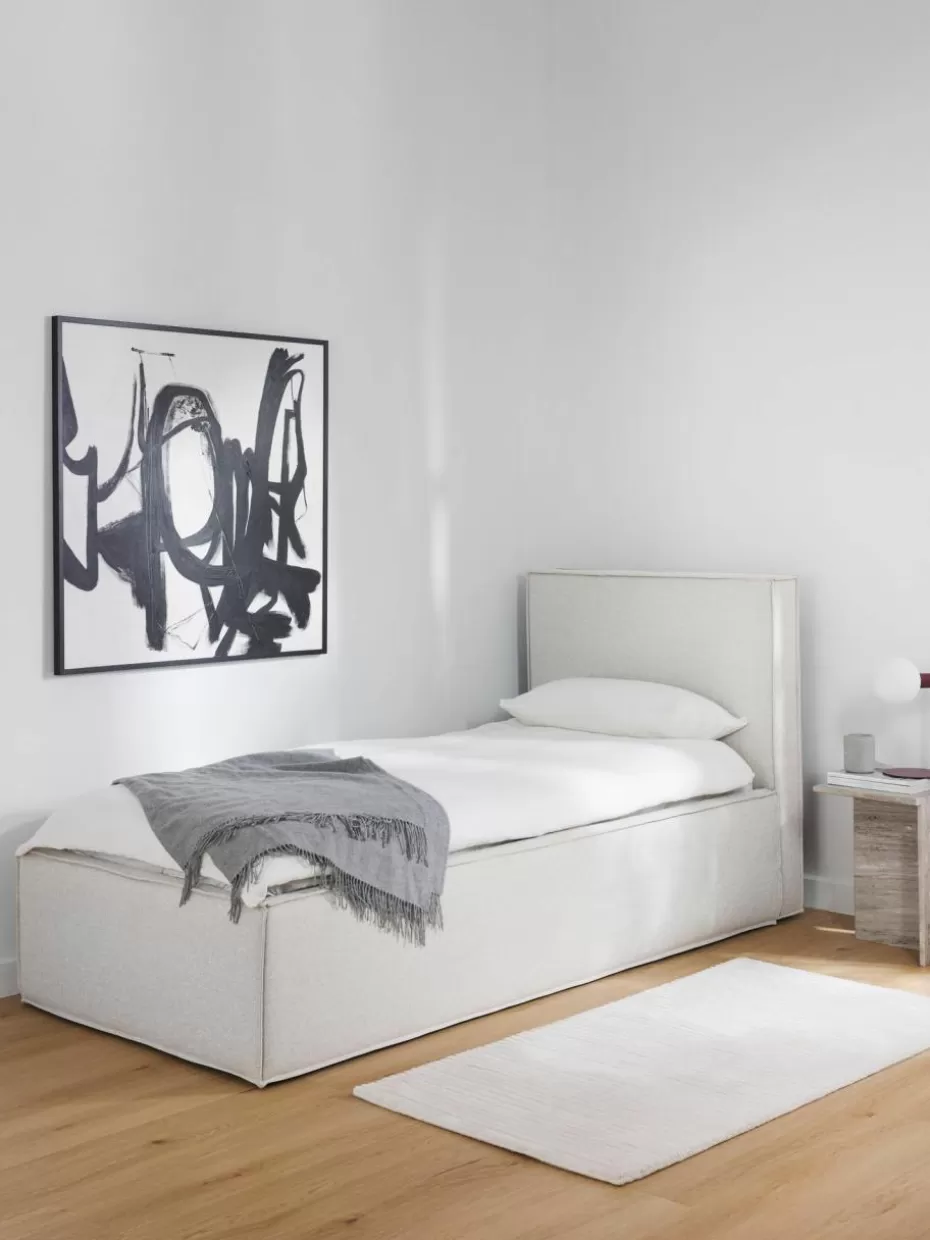 Betten-Westwing Collection Einzelbett Dream mit Stauraum Webstoff Greige