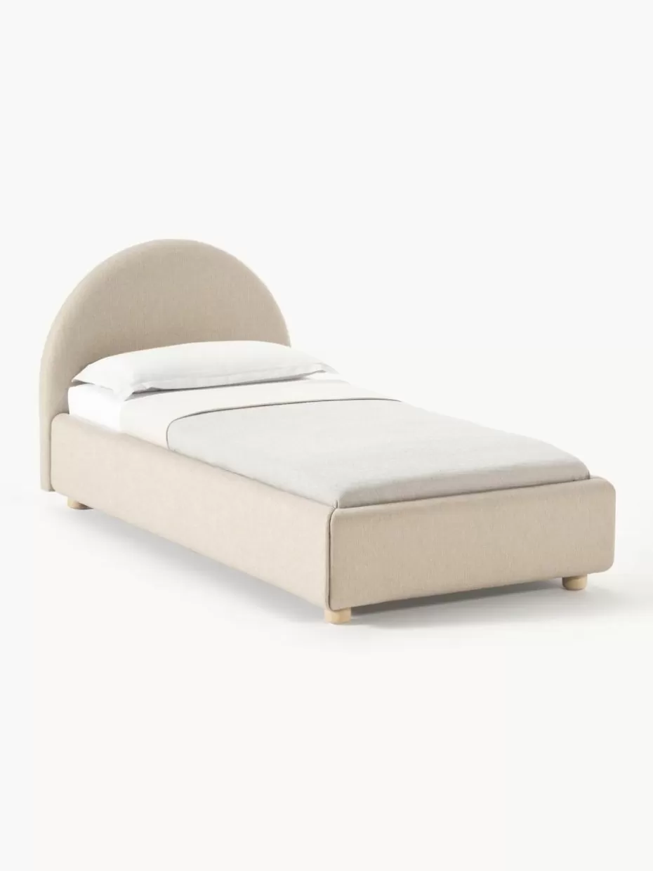 Betten-Westwing Collection Einzelbett Ebba mit Stauraum Webstoff Beige