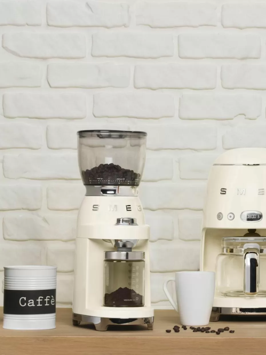 Kaffeemaschinen-Smeg Elektrische Kaffeemühle 50's Style Cremeweiß, glänzend