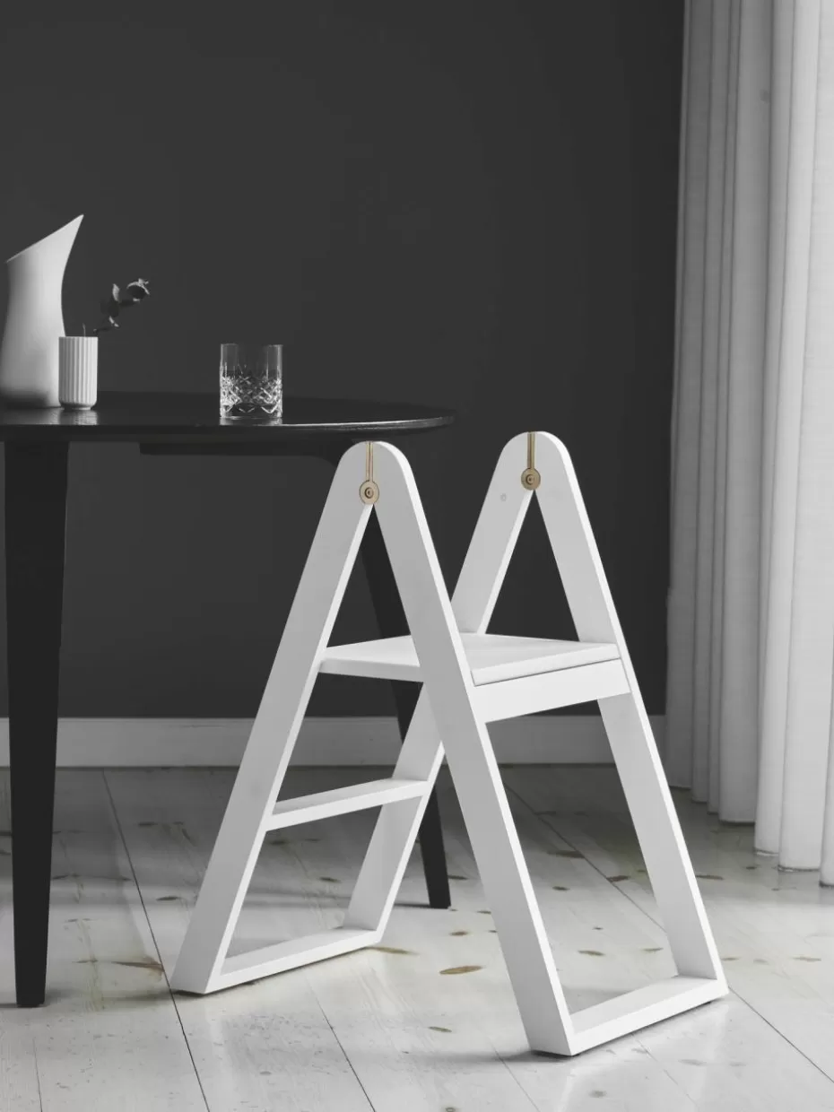 Hocker-Gejst Eschenholz-Stehleiter Reech Weiß